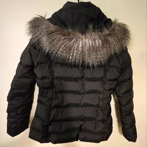 Northface Hooded Black Puffer Down Filled Womens Coat Jacket, Meduim, M